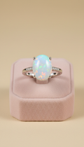 Opaline Grace Platinum Opal Solitaire Ring
