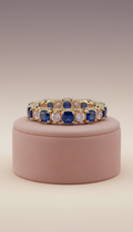 Gilded Twilight Silver Sapphire Eternity Band
