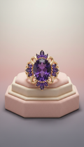 Celestial Aurora 18k Gold Amethyst Ring